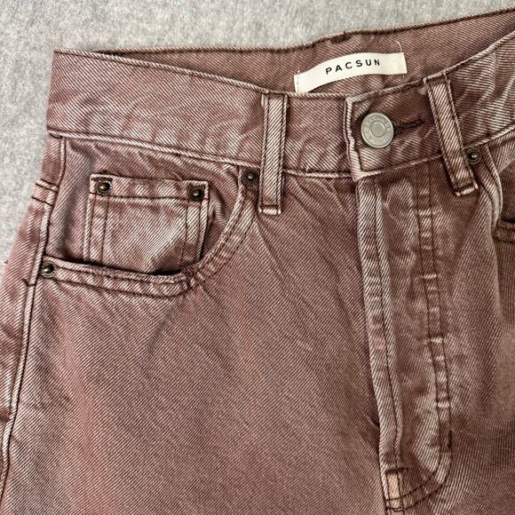 PacSun Jeans Light Brown Womens Size 22 Straight Leg Button Fly Denim Eco Dad - Picture 6 of 10